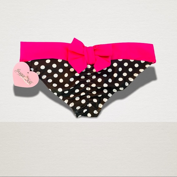 TWO Pair Sugar Doll Polka Dot Bow Bikini Bottoms - Picture 4 of 5